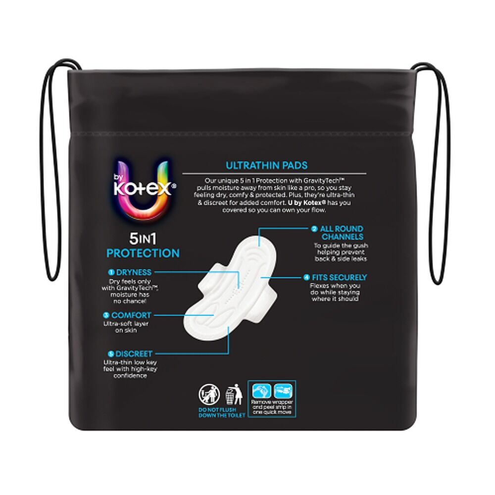 U By Kotex Ultrathin Regular Pads with Wings 20 Pack x 6