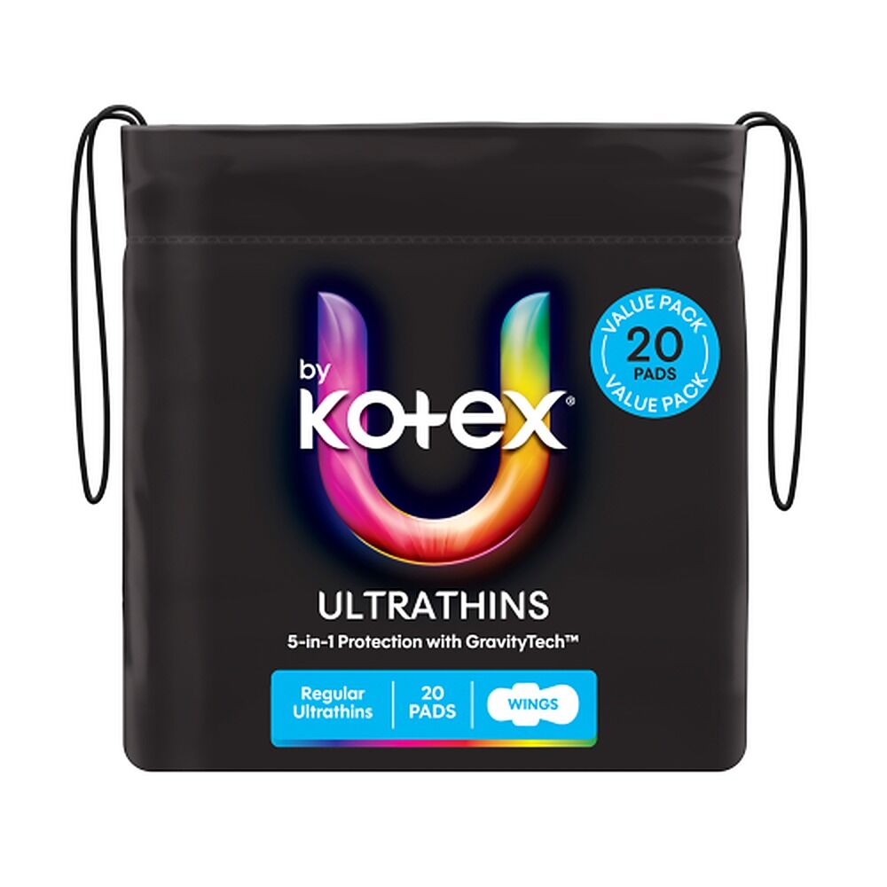 U By Kotex Ultrathin Regular Pads with Wings 20 Pack x 6