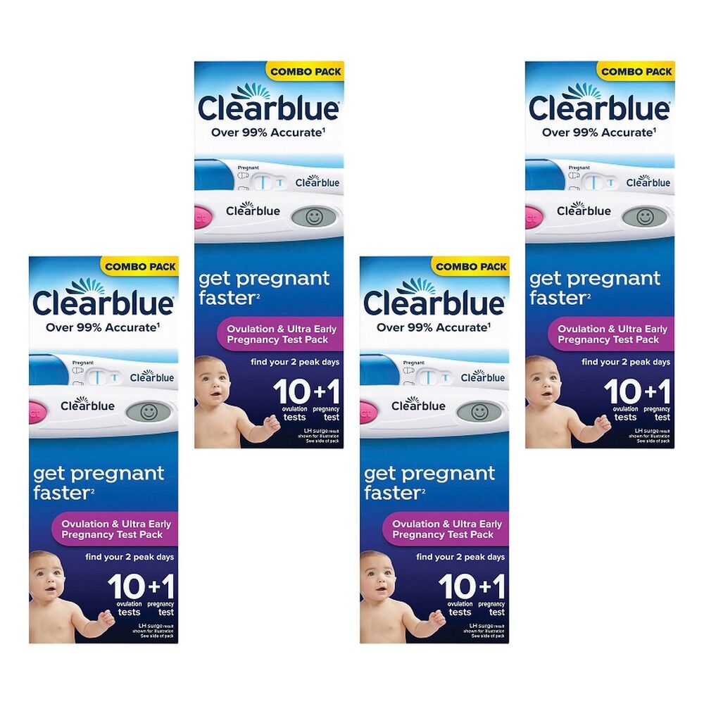 Clearblue Ovulation & Pregnancy 10 + 1 Tests Pack of 4