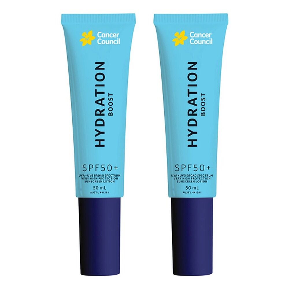 Cancer Council Hydration Boost Sunscreen Lotion SPF 50+ 50mL Pack of 2