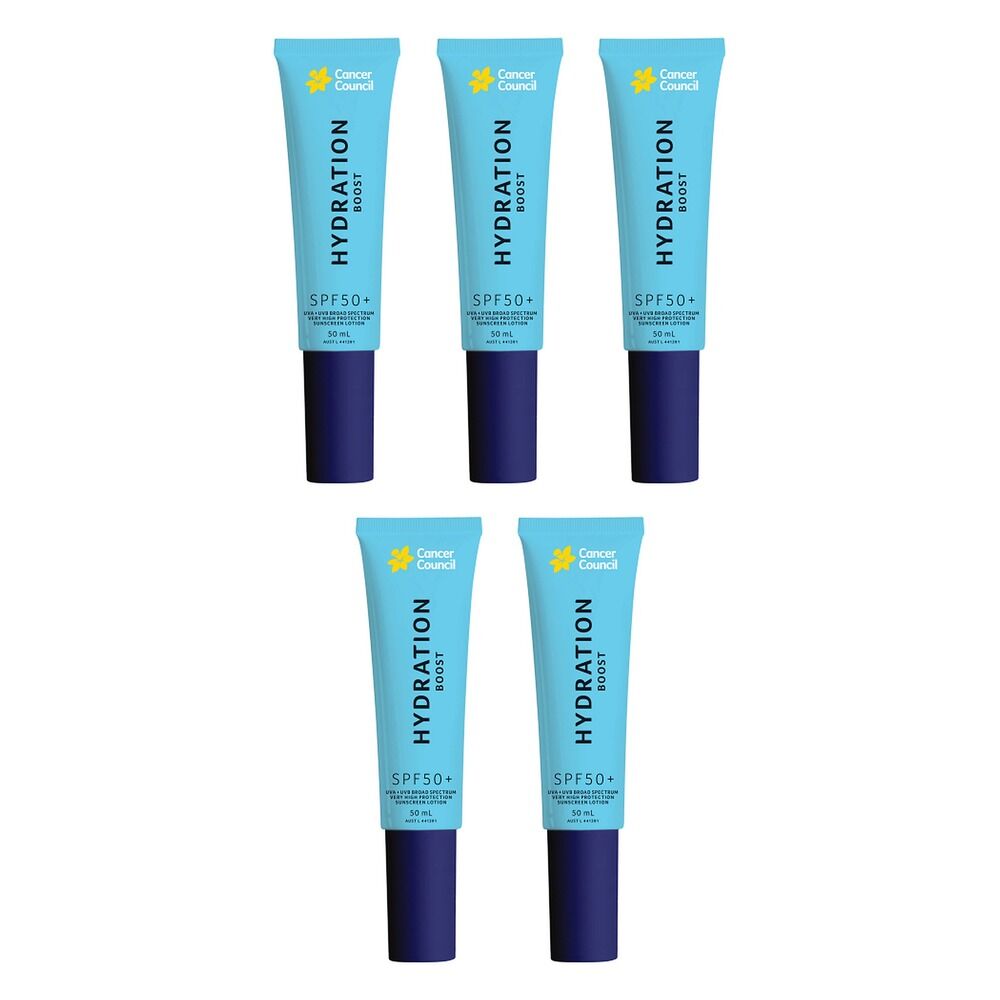 Cancer Council Hydration Boost Sunscreen Lotion SPF 50+ 50mL Pack of 5