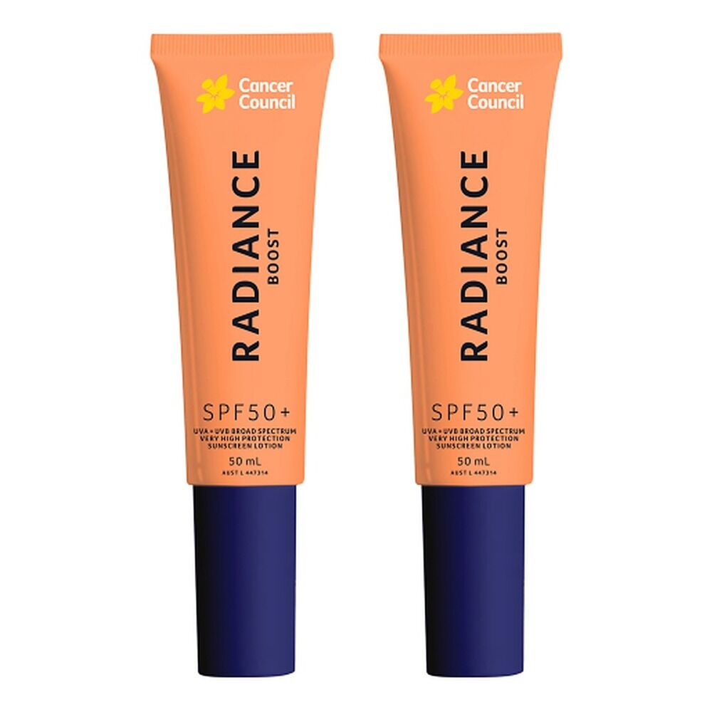 Cancer Council Radiance Boost Sunscreen Lotion SPF 50+ 50mL Pack of 2