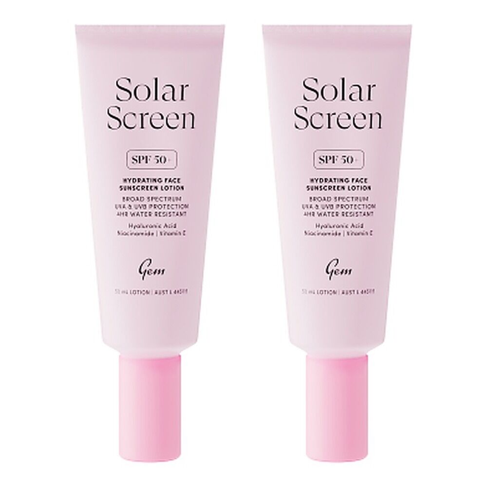 GEM Solar Screen SPF 50+ Hydrating Face Sunscreen Lotion 50mL Pack of 2
