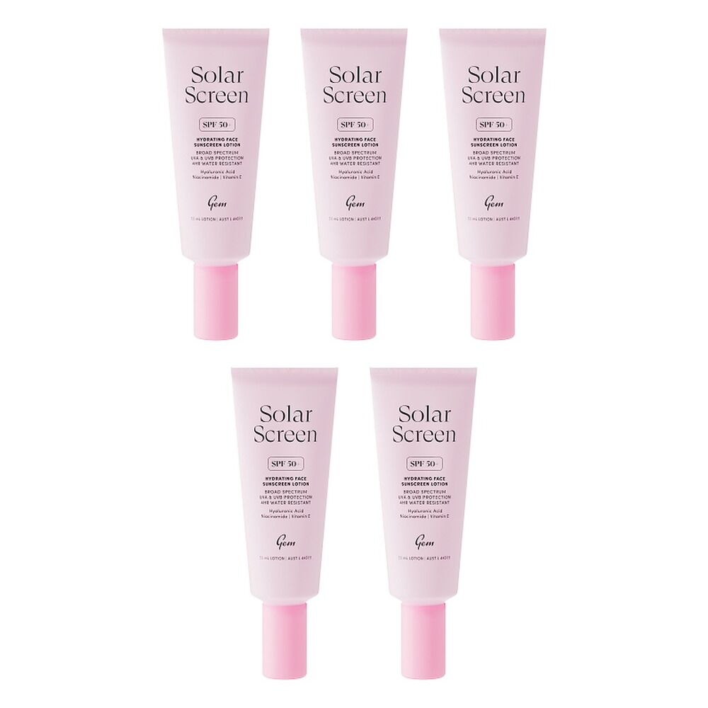 GEM Solar Screen SPF 50+ Hydrating Face Sunscreen Lotion 50mL Pack of 5