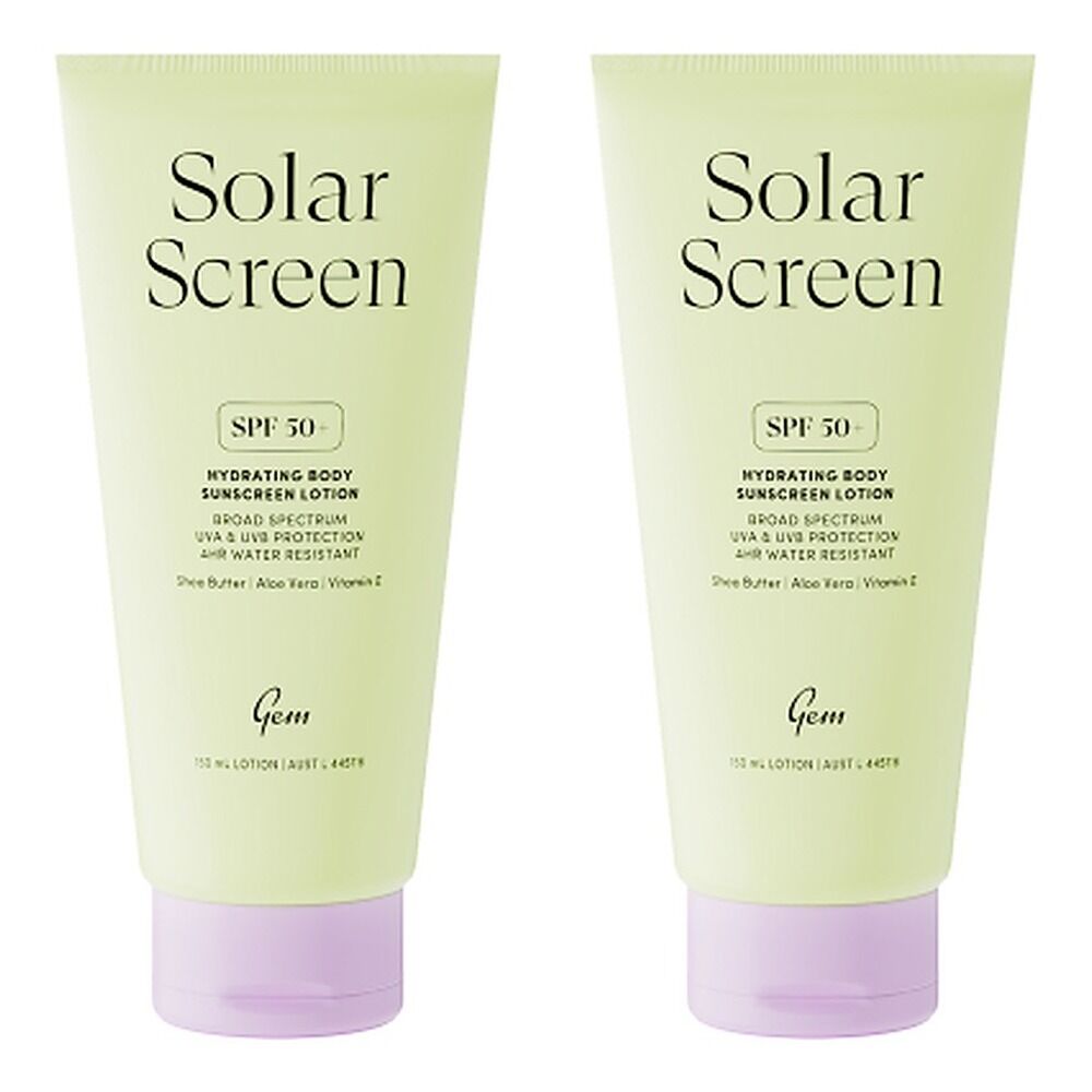 GEM Solar Screen SPF 50+ Hydrating Body Sunscreen Lotion 150mL Pack of 2