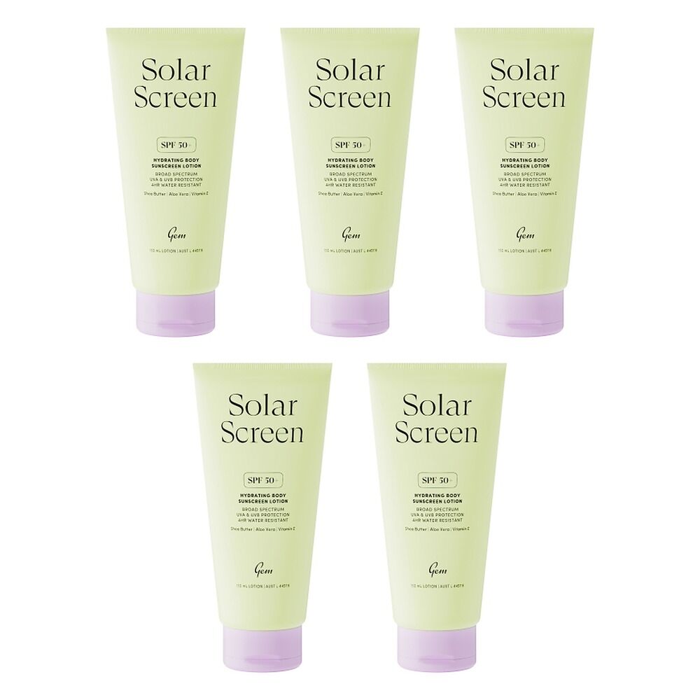 GEM Solar Screen SPF 50+ Hydrating Body Sunscreen Lotion 150mL Pack of 5
