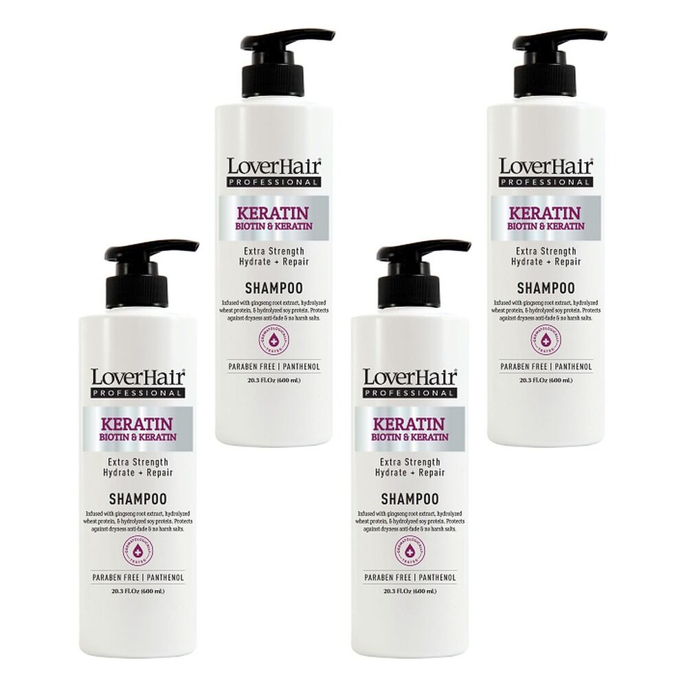 Loverhair Professional Keratin Shampoo 600mL Pack of 4