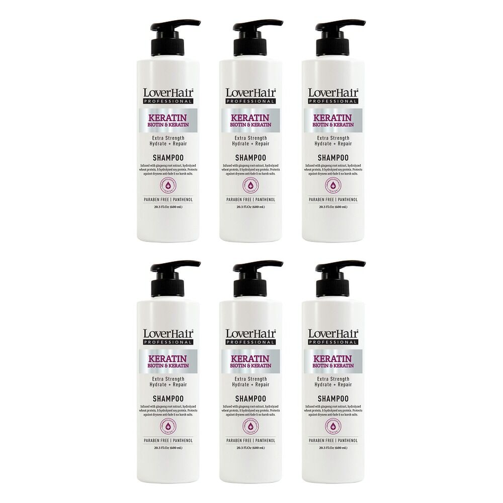 Loverhair Professional Keratin Shampoo 600mL Pack of 6