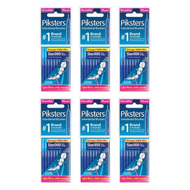 Piksters Interdental Brushes Navy Size 000 10 Pack Bundle of 6
