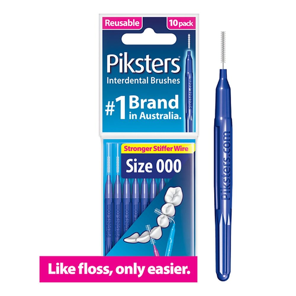 Piksters Interdental Brushes Navy Size 000 10 Pack