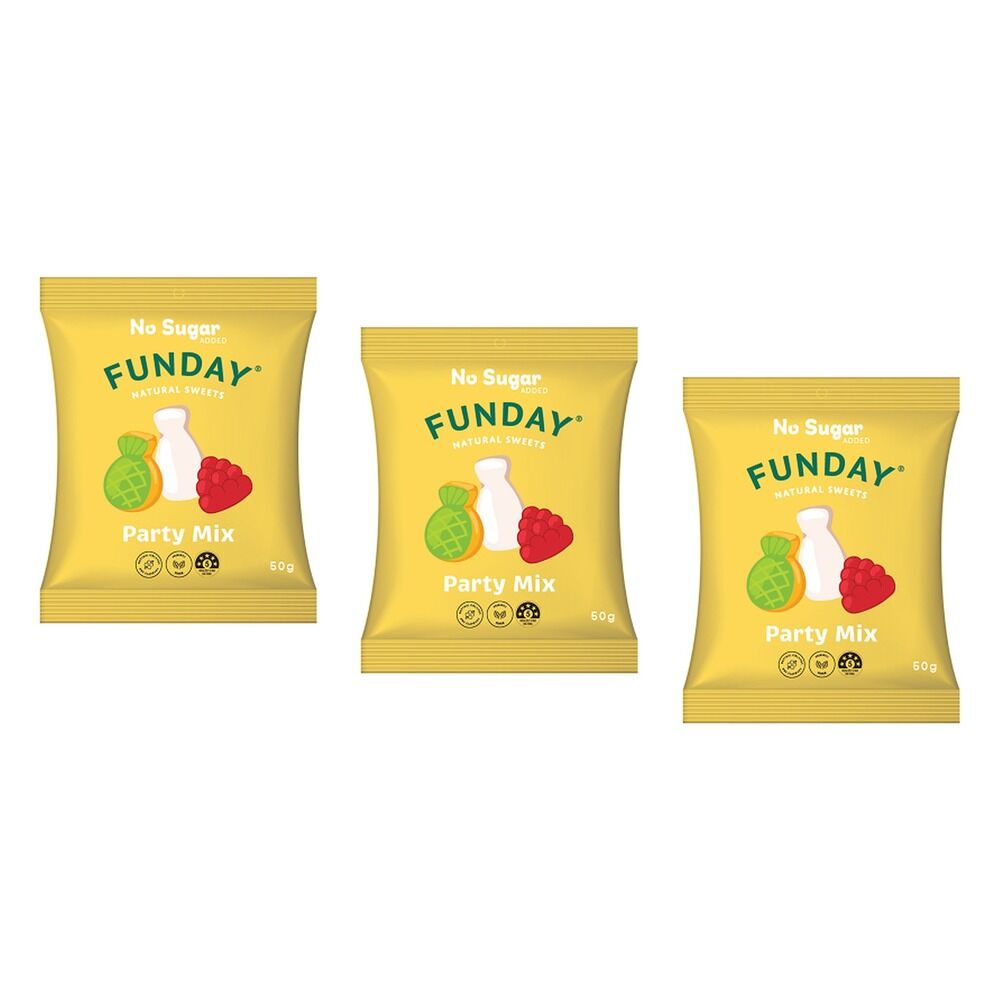 Fun Day Natural Sweets Party Mix 50g x 6 Bundle of 3