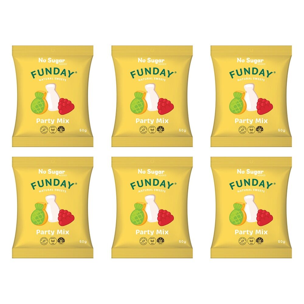 Fun Day Natural Sweets Party Mix 50g x 6 Bundle of 6