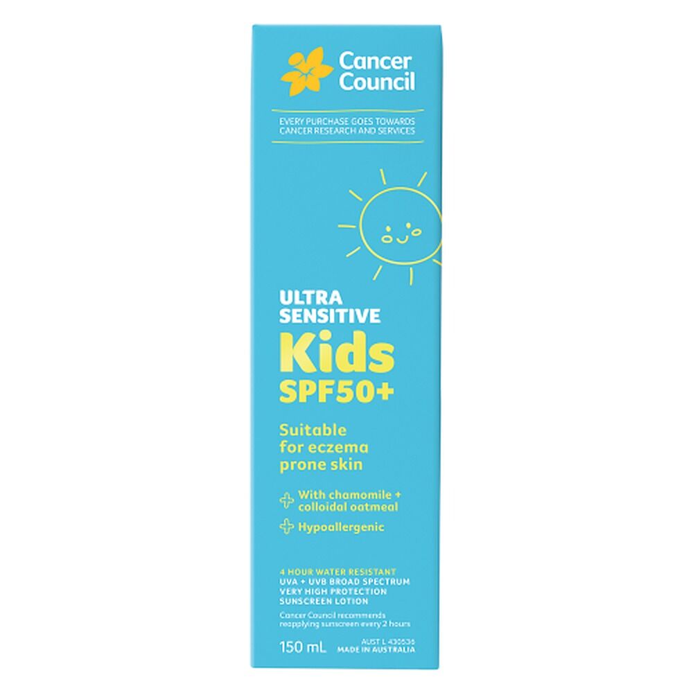 Cancer Council Ultra Sensitive Kids Sunscreen Lotion SPF 50+ 150mL