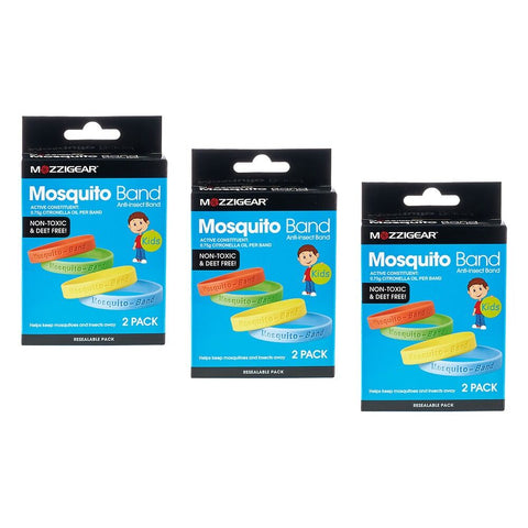 MozzieGear Kids Bands 2 Pack Bundle of 3