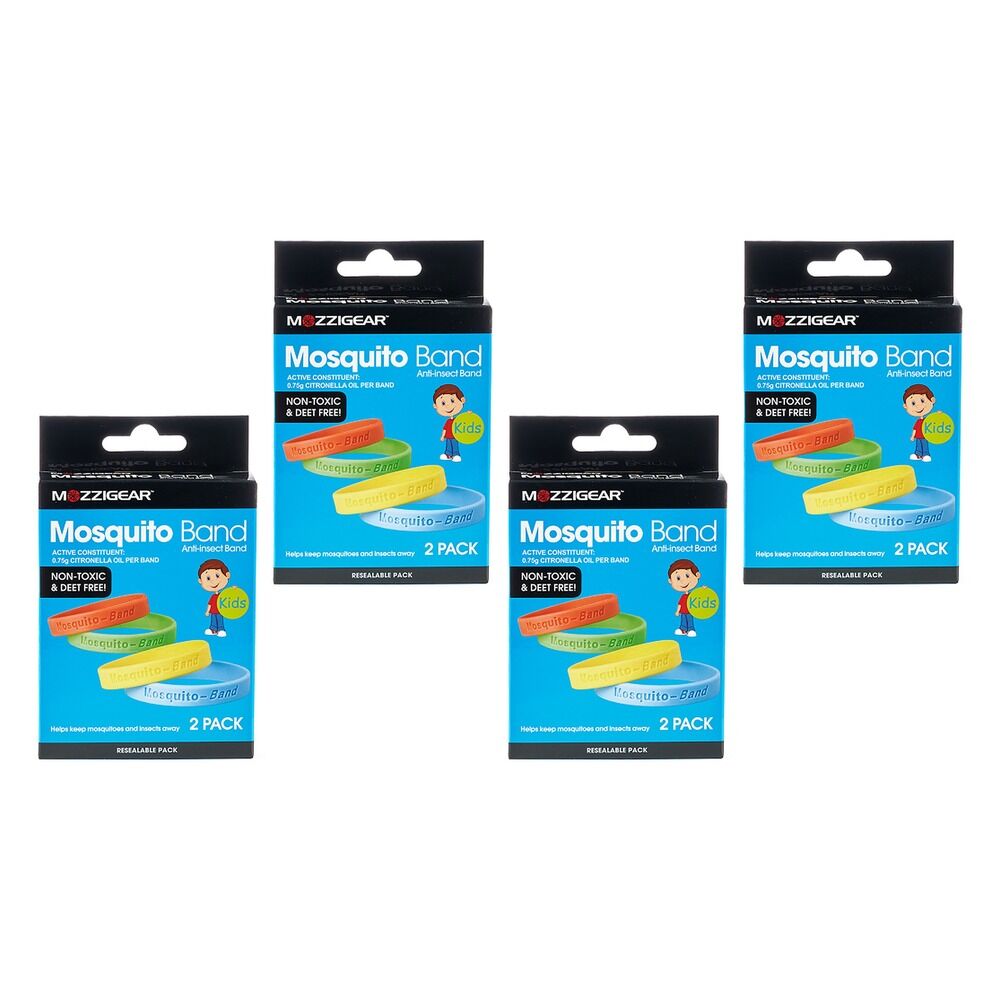 MozzieGear Kids Bands 2 Pack Bundle of 4