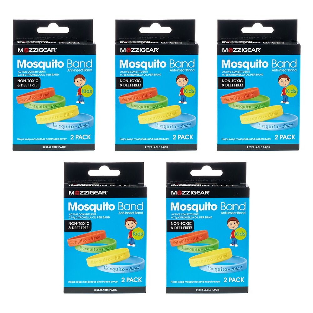 MozzieGear Kids Bands 2 Pack Bundle of 5