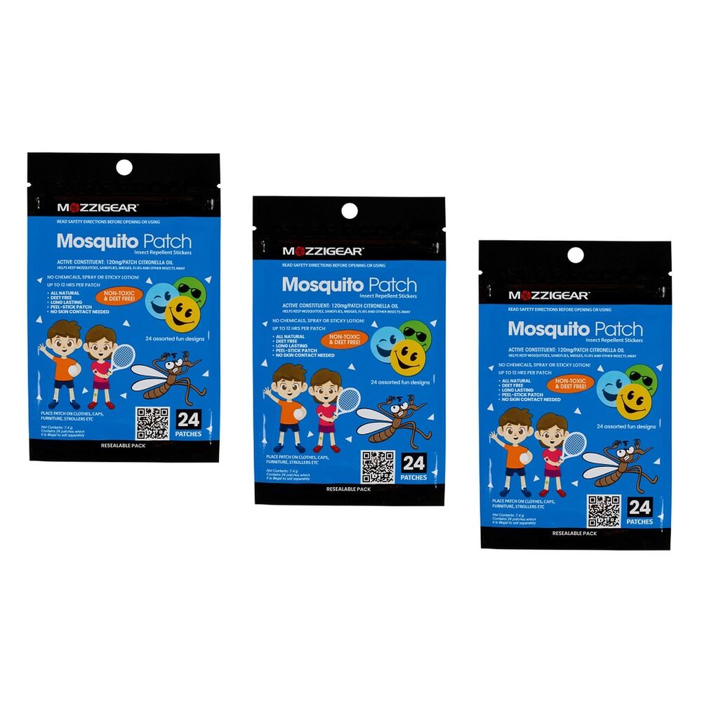 MozzieGear Stickers Patch 24 Pack Bundle of 3