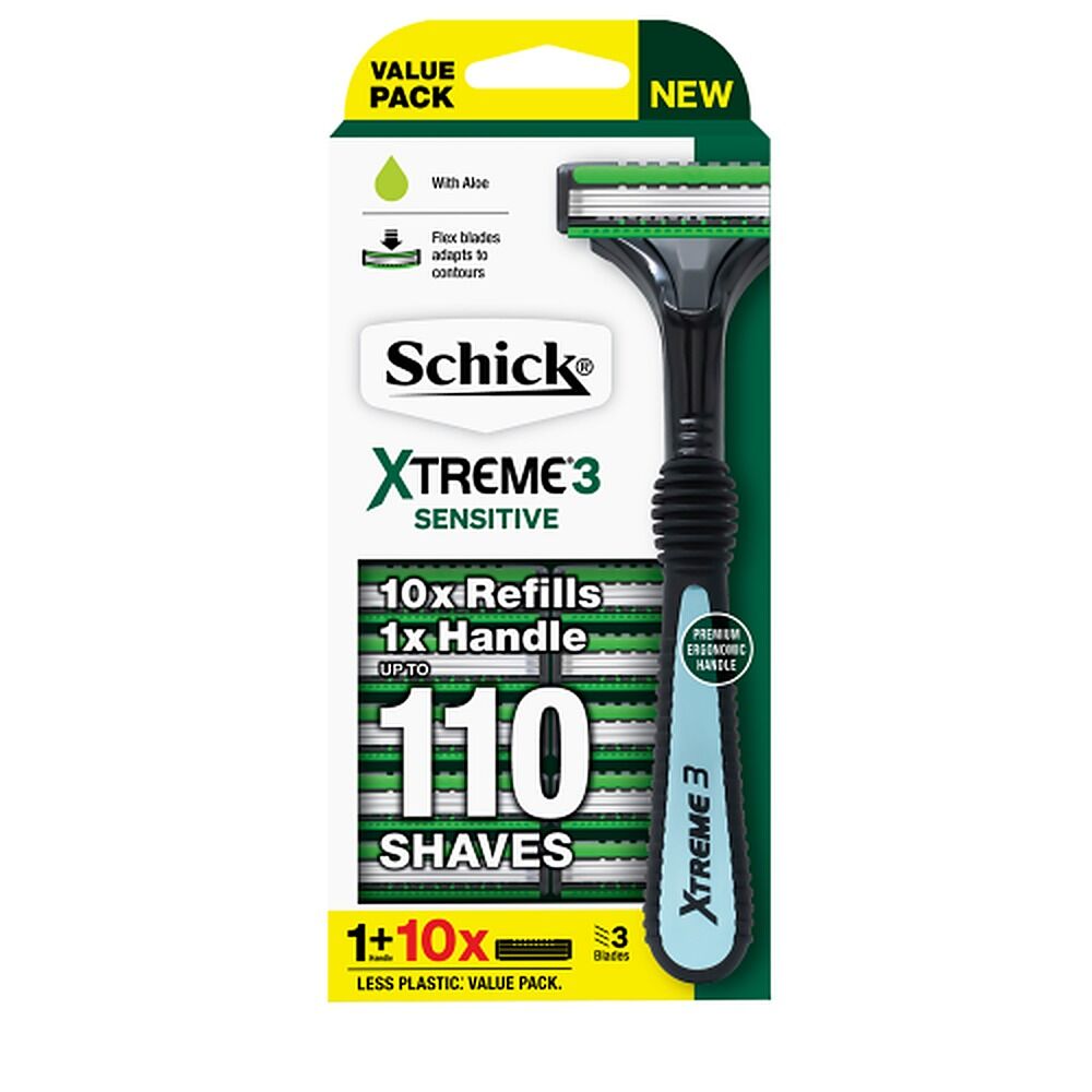 Schick Xtreme 3 Hybrid Razor 11 Piece Set x 10