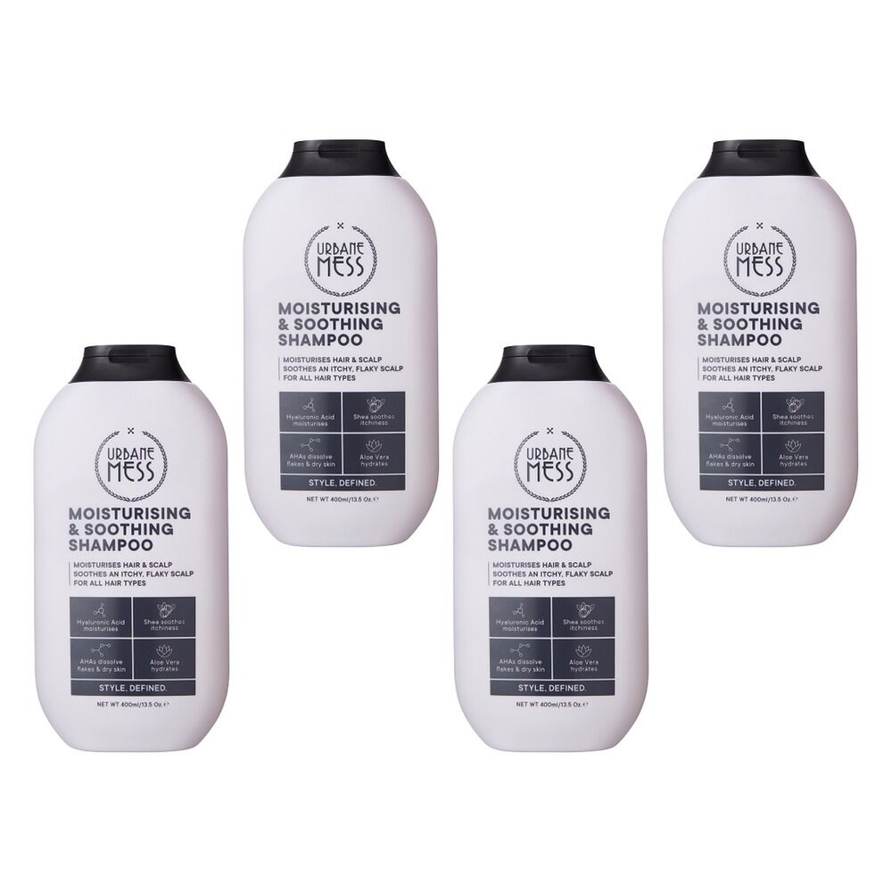 URBANE MESS Moisturising & Soothing Shampoo 400mL Pack of 4