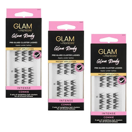 Glam by Manicare Cluster Lashes Connie 60 Pack Bundle of 3