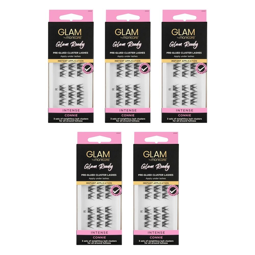 Glam by Manicare Cluster Lashes Connie 60 Pack Bundle of 5