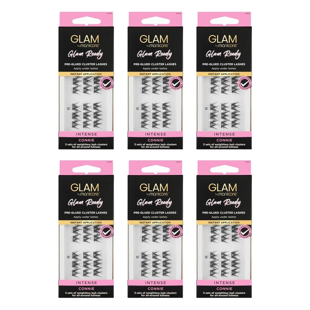 Glam by Manicare Cluster Lashes Connie 60 Pack Bundle of 6