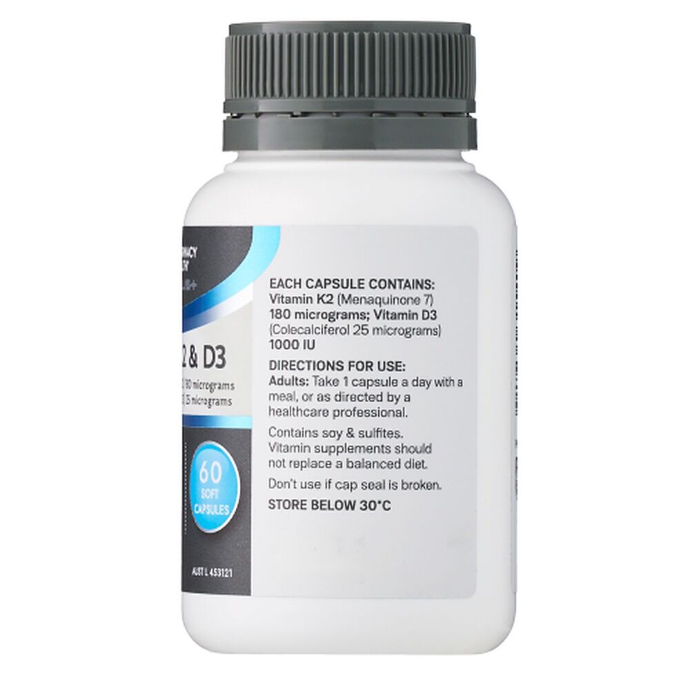 Pharmacy Health Plus Vitamin K2 & Vitamin D3 60 Capsules