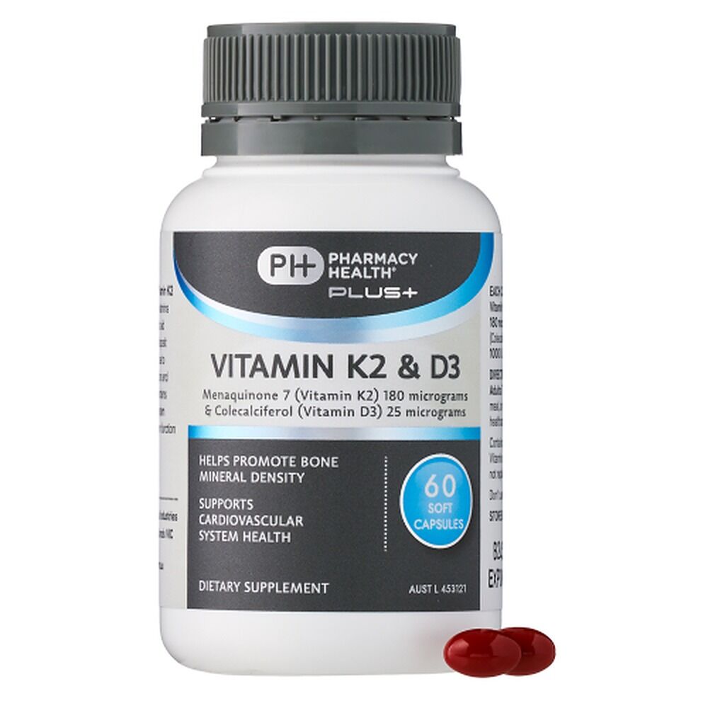 Pharmacy Health Plus Vitamin K2 & Vitamin D3 60 Capsules