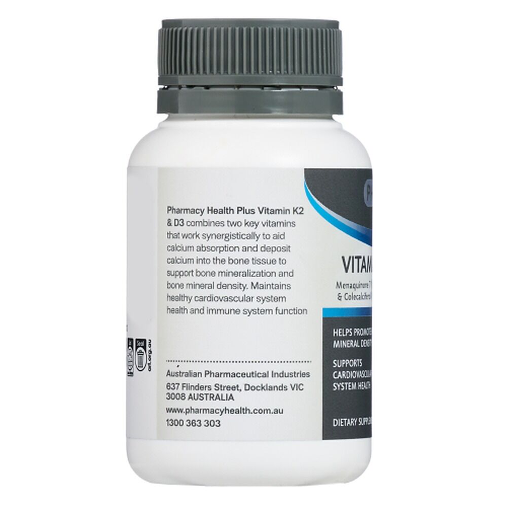 Pharmacy Health Plus Vitamin K2 & Vitamin D3 60 Capsules