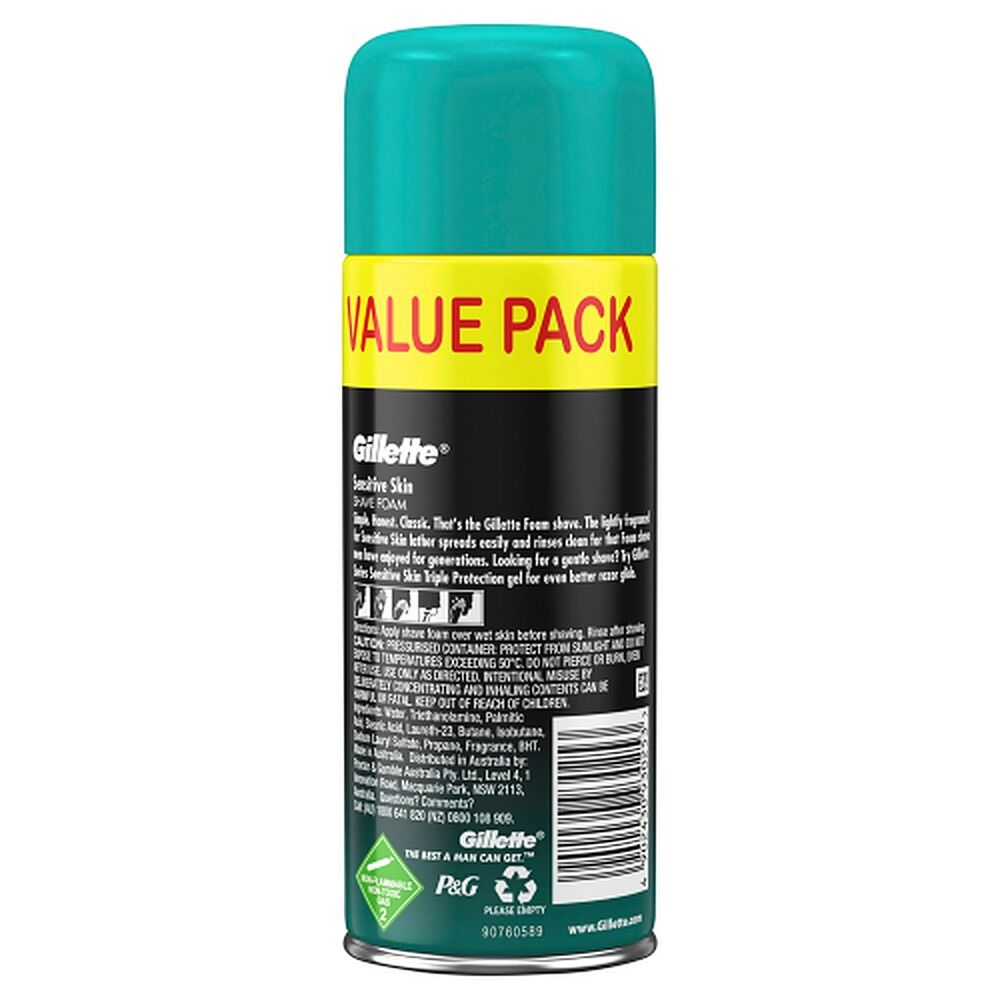 Gillette Shave Foam Sensitive Skin Value Pack 333g x 6