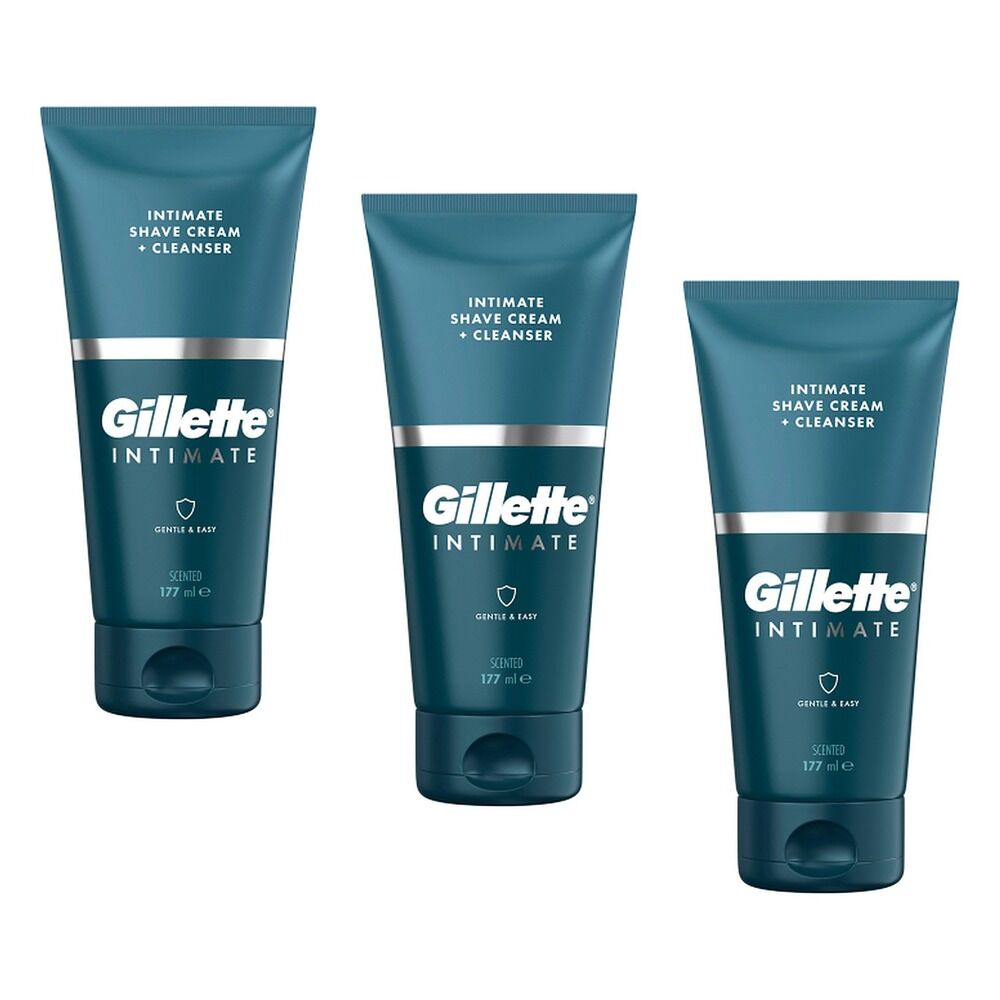Gillette Intimate 2-in-1 Shave Cream & Cleanser 177mL Pack of 3