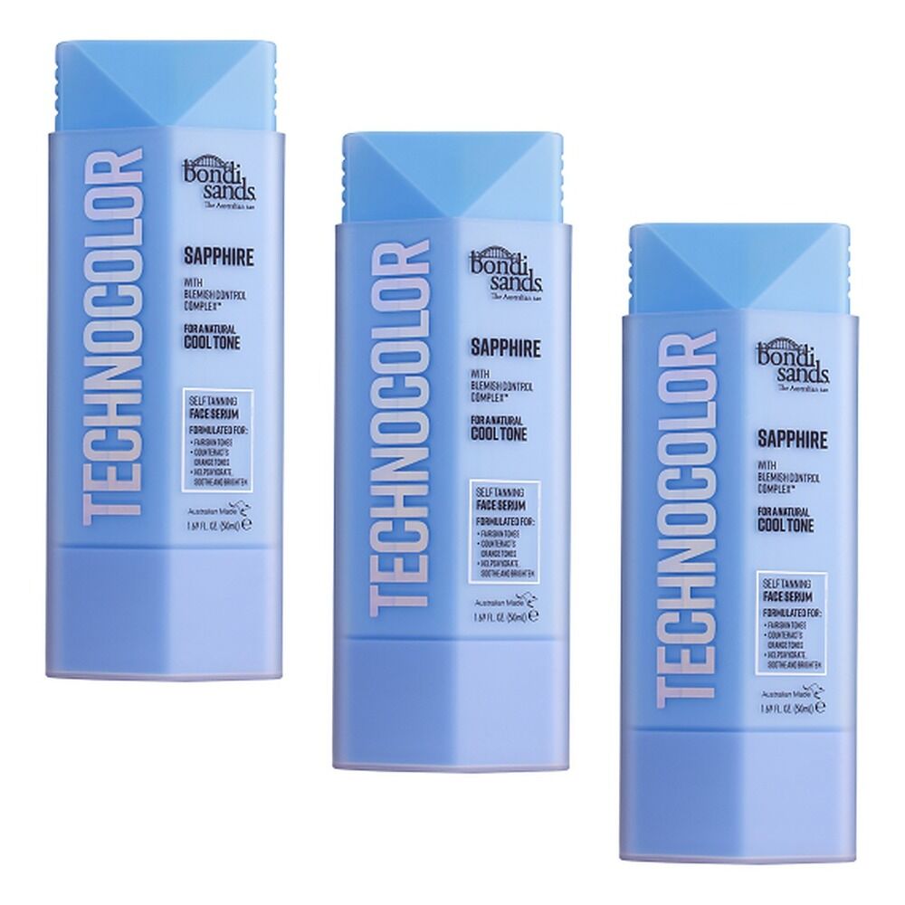 Bondi Sands Sapphire Technocolor Self Tanning Face Serum 50mL Pack of 3