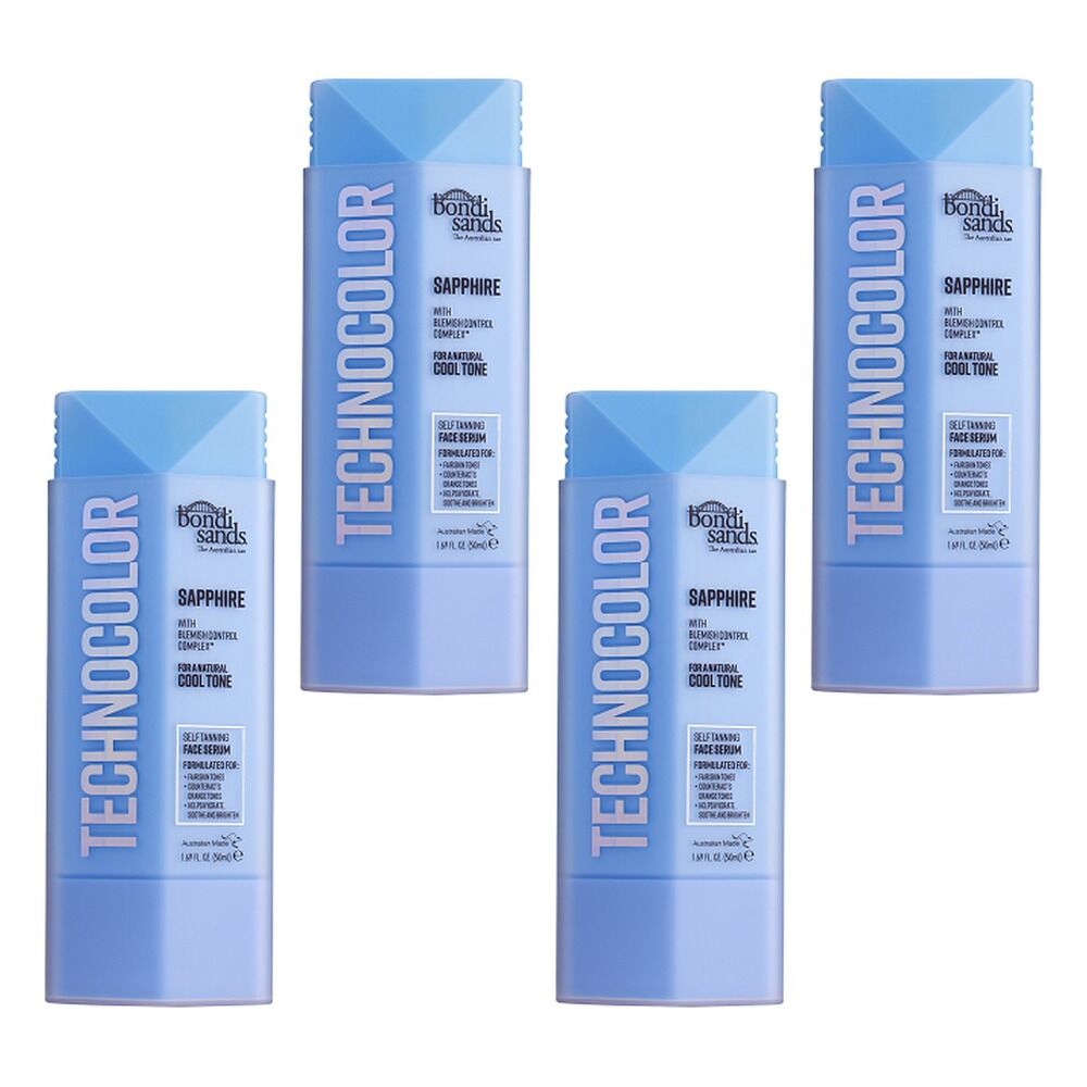 Bondi Sands Sapphire Technocolor Self Tanning Face Serum 50mL Pack of 4