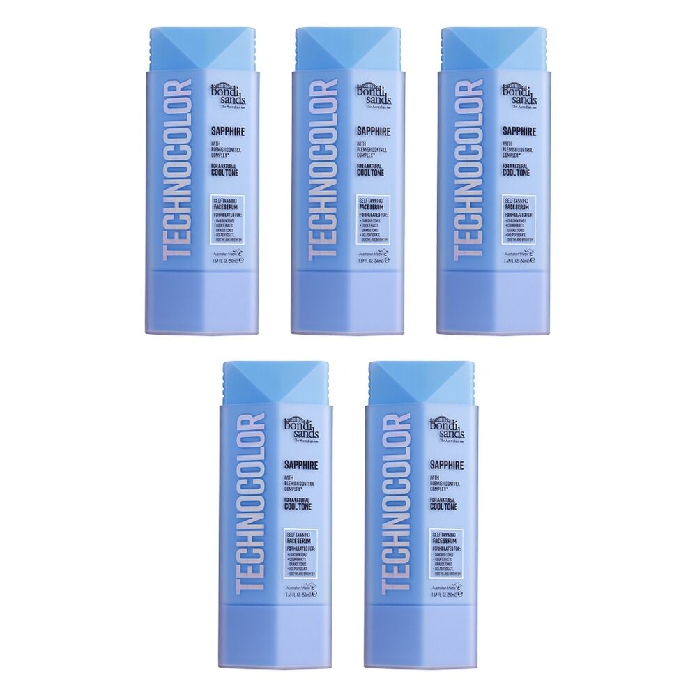 Bondi Sands Sapphire Technocolor Self Tanning Face Serum 50mL Pack of 5