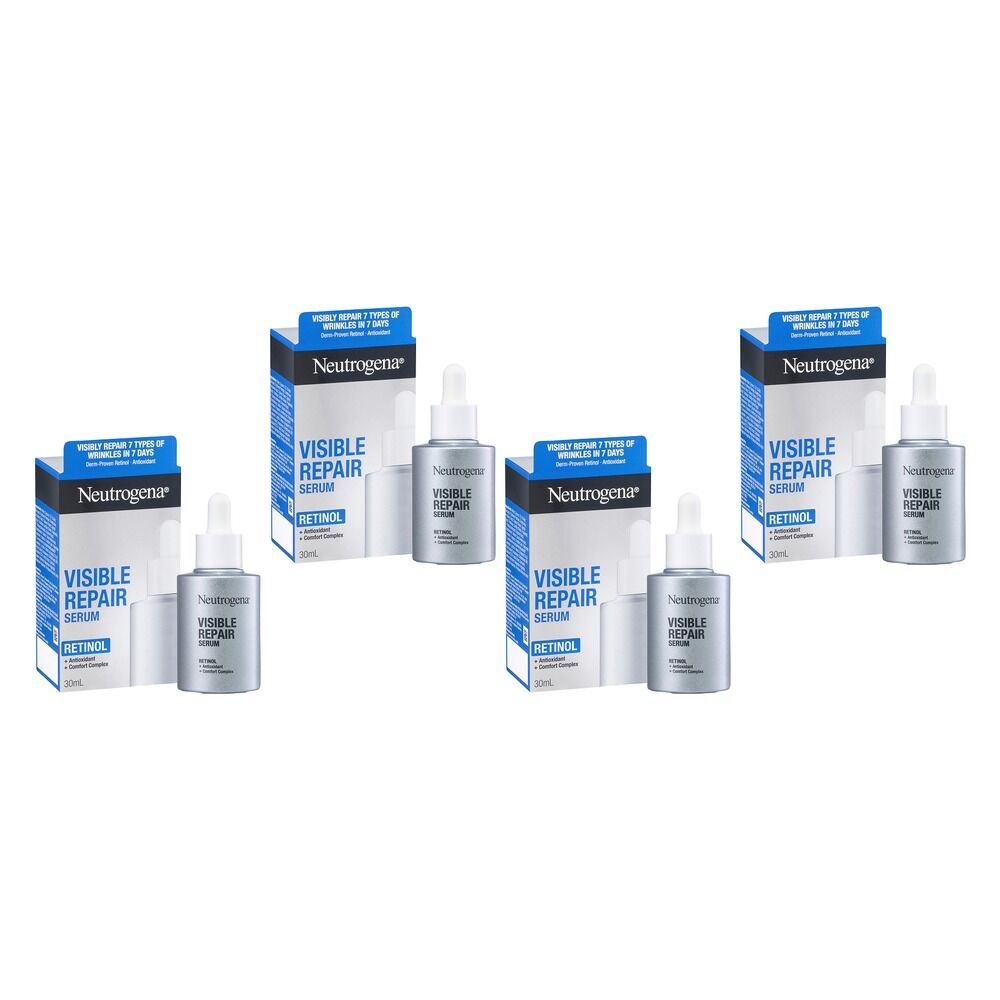 Neutrogena Visible Repair Retinol Serum 30mL Pack of 4