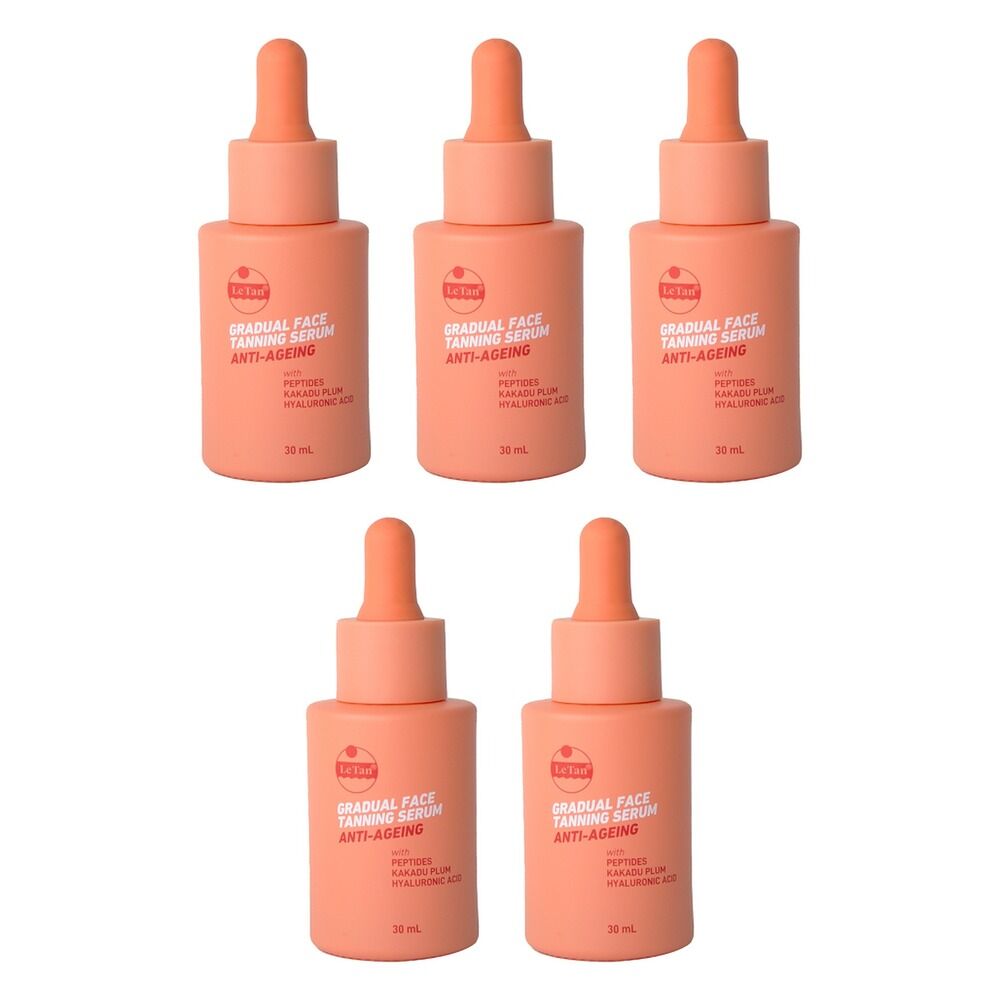 Le Tan Gradual Face Tanning Serum Anti-Ageing 30mL Pack of 5