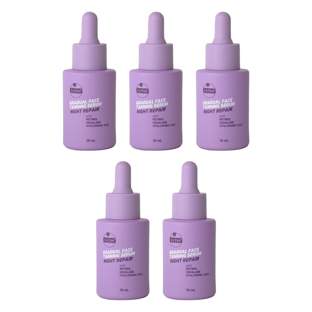 Le Tan Gradual Face Tanning Serum Night Repair 30mL Pack of 5