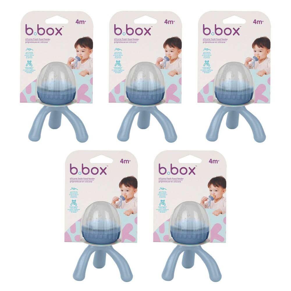 B.Box Silicone Fresh Food Feeder Lullaby Blue 4m+ Pack of 5