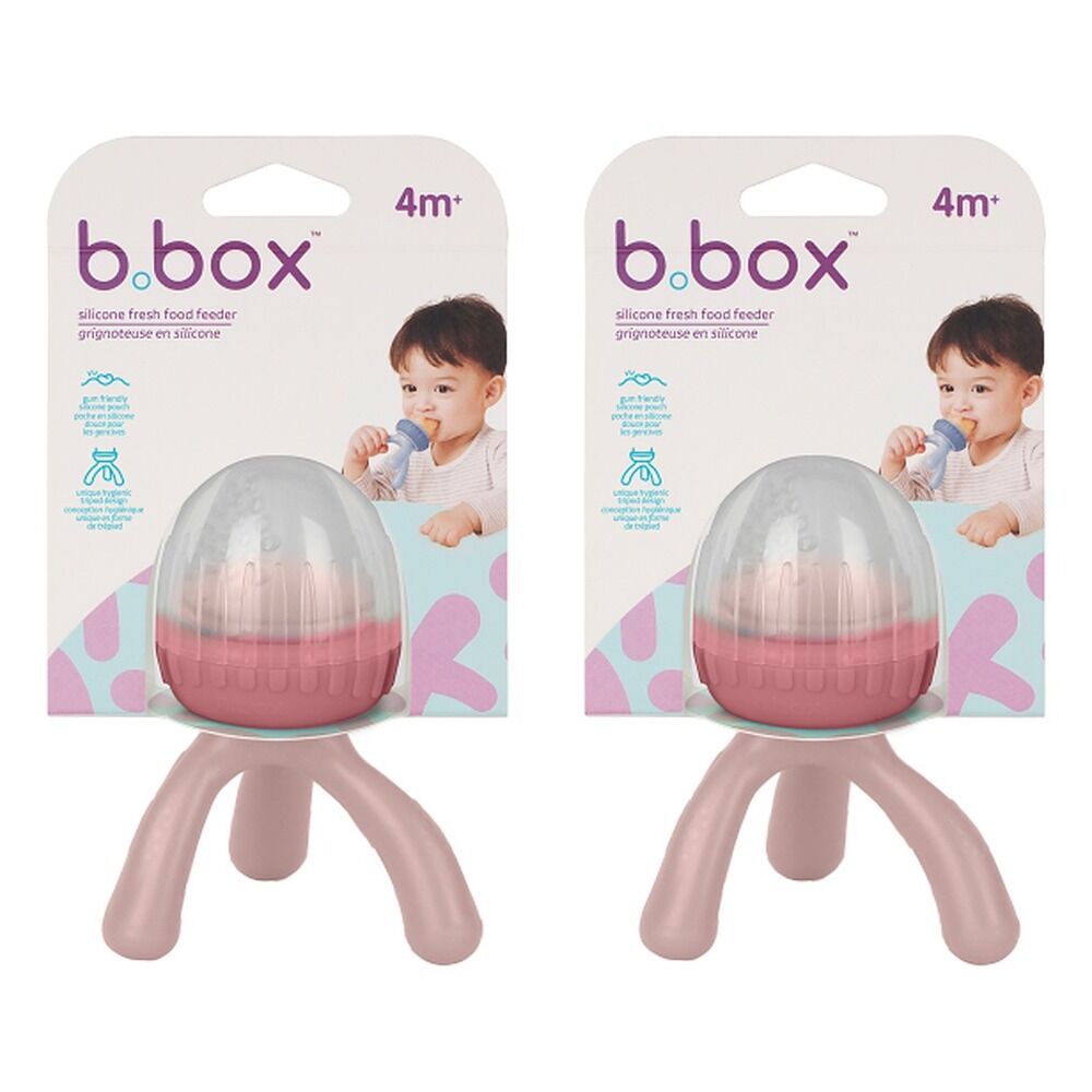 B.Box Silicone Fresh Food Feeder Blush 4m+ Pack of 2
