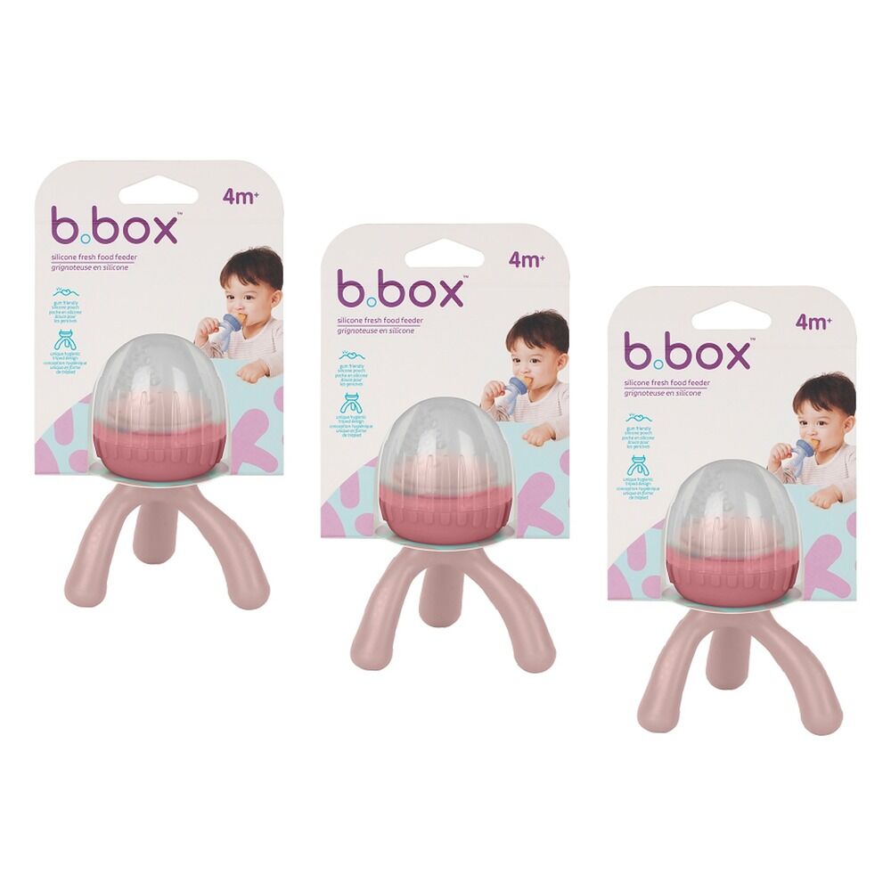 B.Box Silicone Fresh Food Feeder Blush 4m+ Pack of 3
