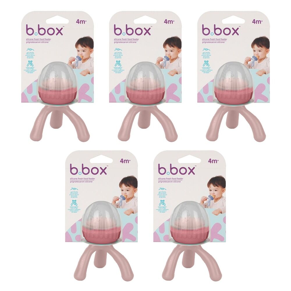 B.Box Silicone Fresh Food Feeder Blush 4m+ Pack of 5