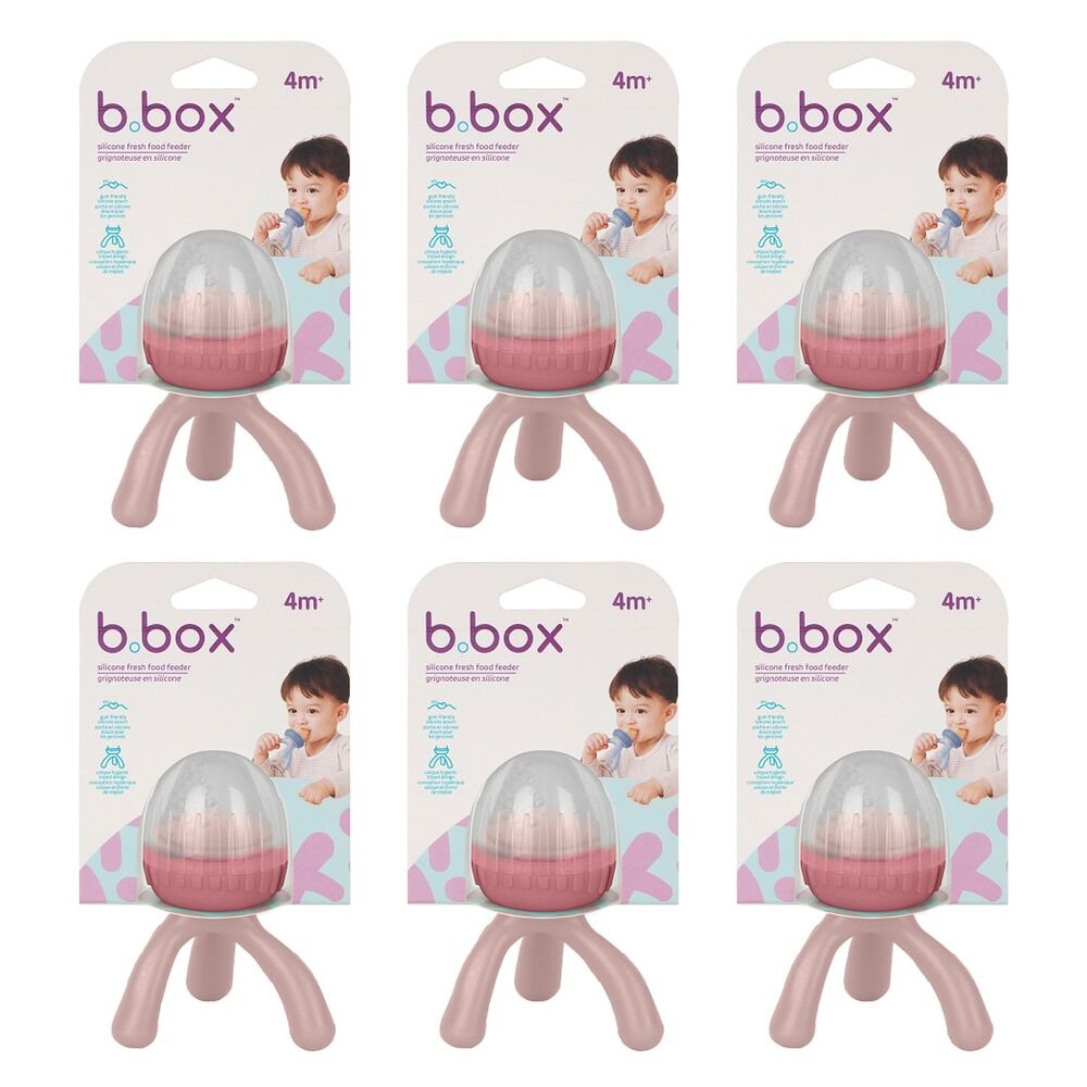 B.Box Silicone Fresh Food Feeder Blush 4m+ Pack of 6