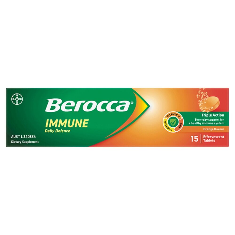 Berocca Immune Daily Defence Orange 15 Effervescent Tablets