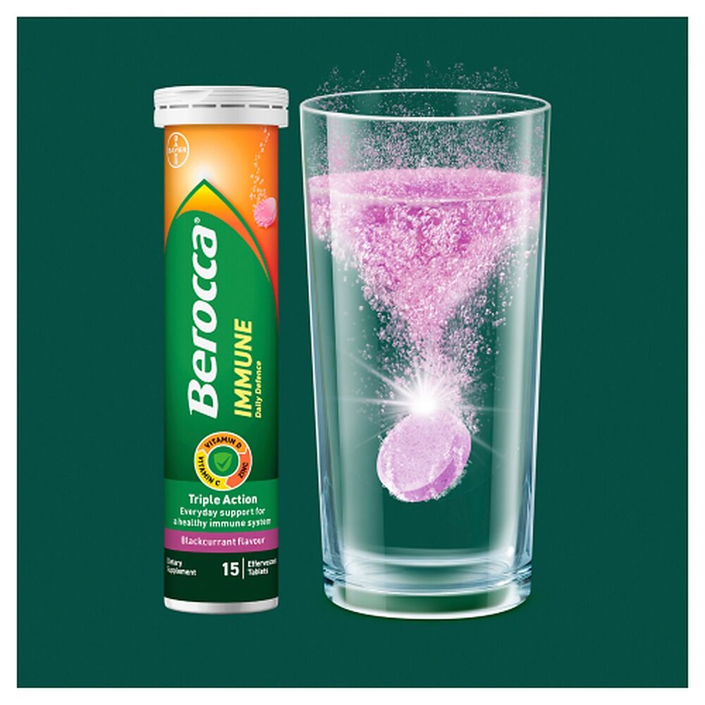 Berocca Immune Daily Defence Blackcurrant Flavour 30 Effervescent Tablets