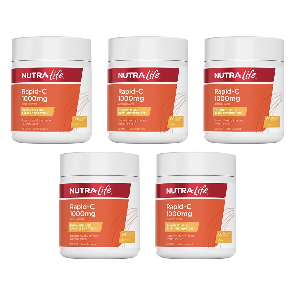 Nutra-Life Rapid-C 1000mg 60 Tablets Pack of 5