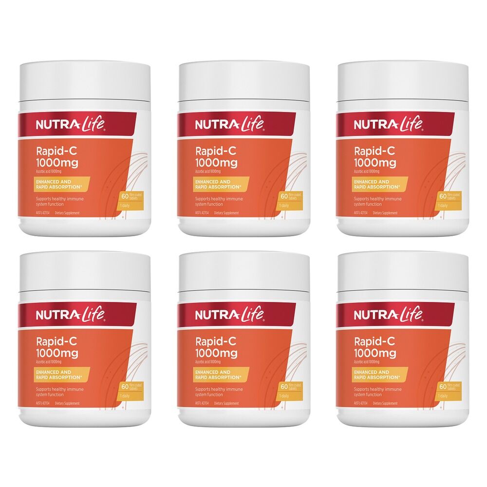 Nutra-Life Rapid-C 1000mg 60 Tablets Pack of 6