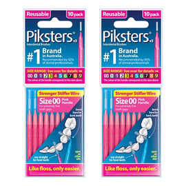 Piksters Interdental Brushes Size 00 Pink 10 Pack Bundle of 2