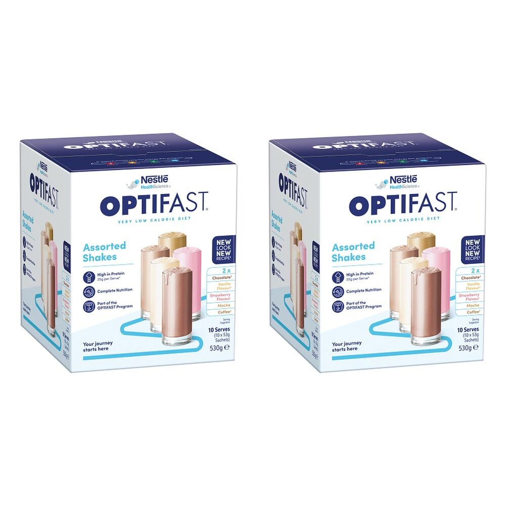 Optifast VLCD Shake Assorted Flavours 10 x 53g Pack of 2