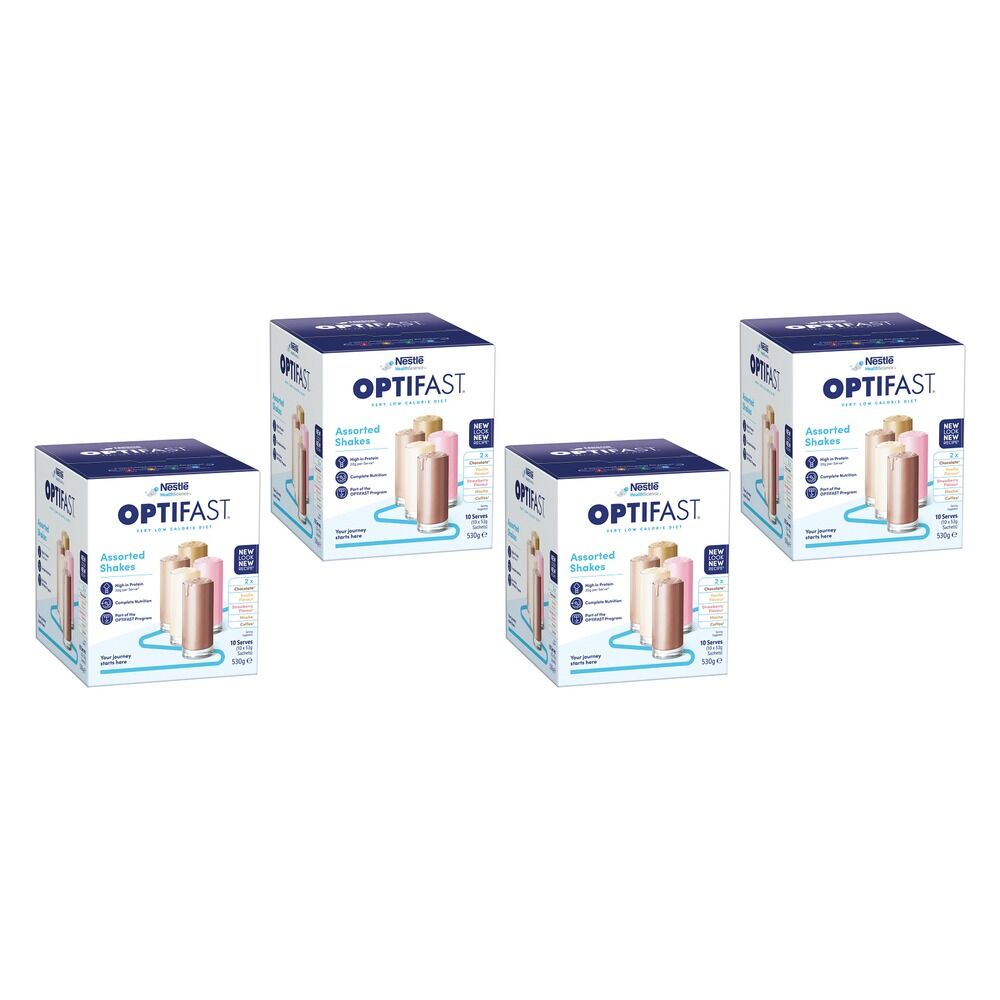 Optifast VLCD Shake Assorted Flavours 10 x 53g Pack of 4