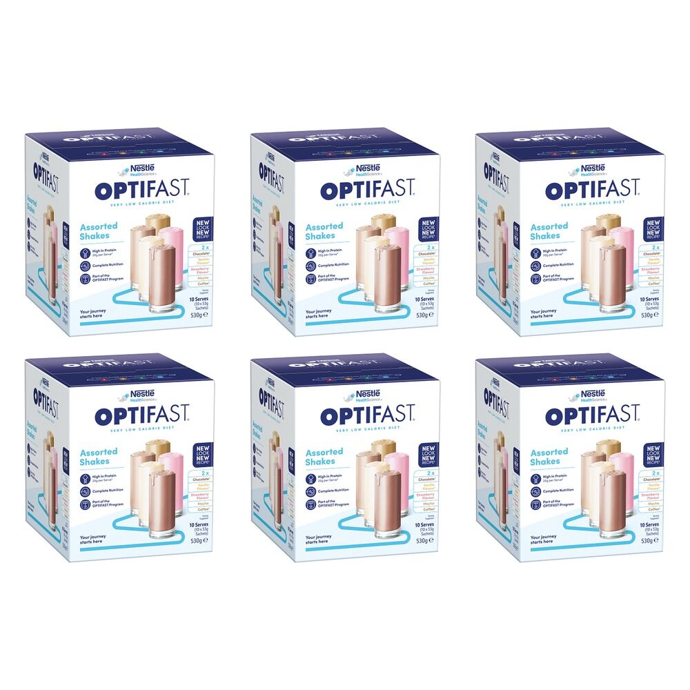 Optifast VLCD Shake Assorted Flavours 10 x 53g Pack of 6